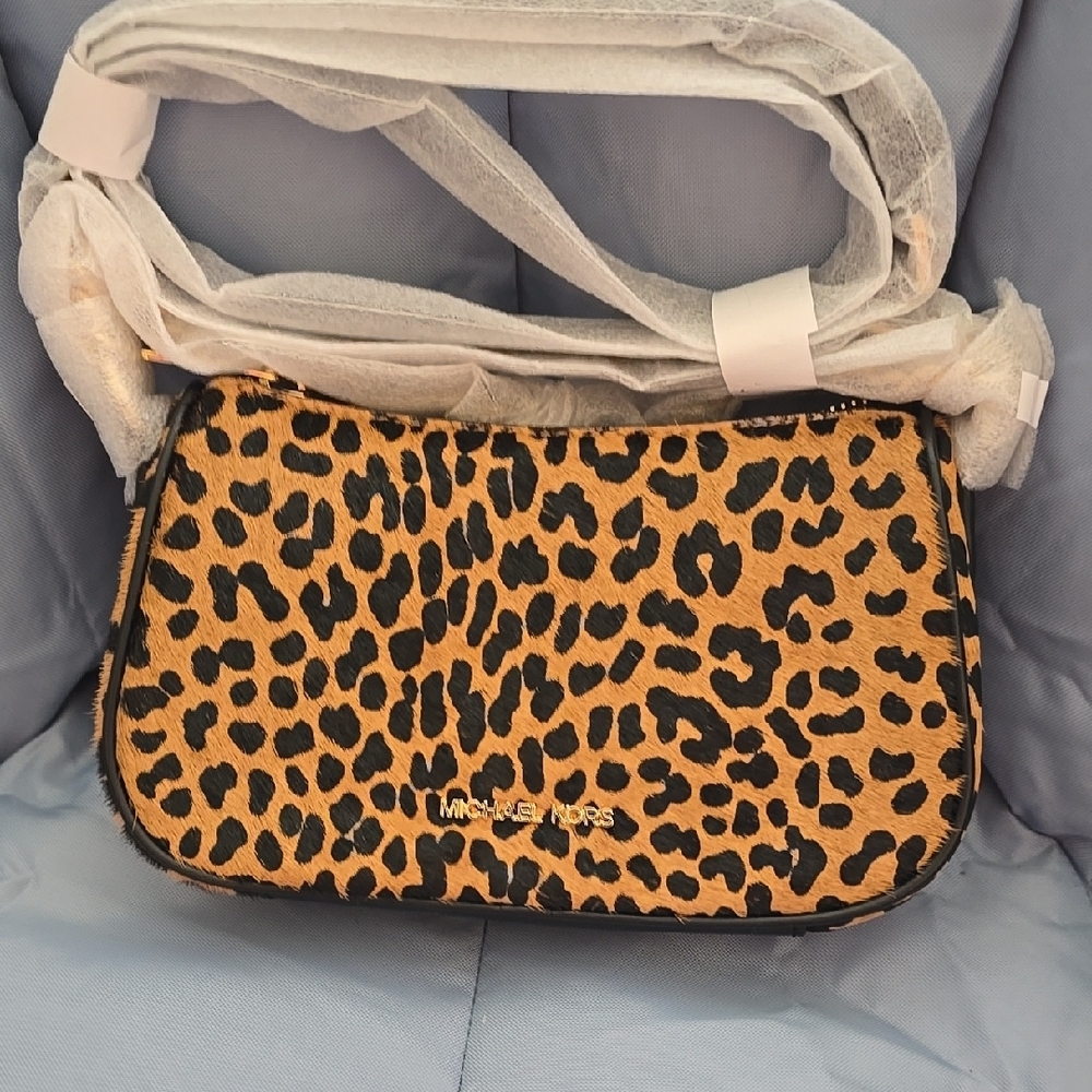 NWT Michael Kors Leopard Print Shoulder Bag